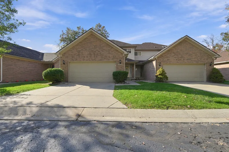 Brick front and attached two-car garage